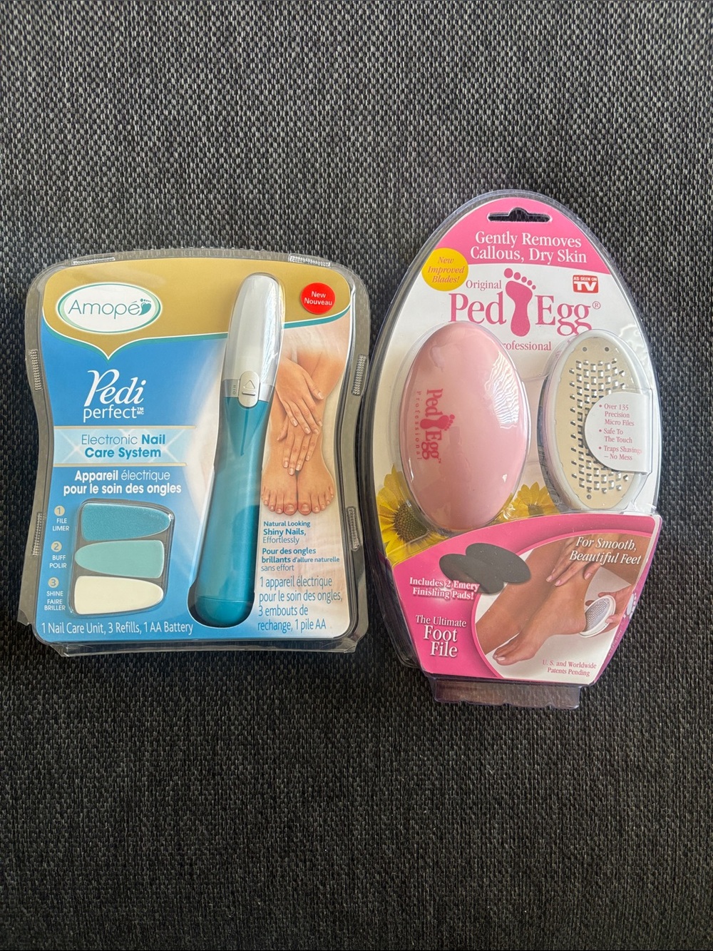 Amope PediPerfect Electric Nail Care System & Ped Egg Foot File - Pink/Blue